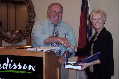 Rose VanSickle was presented Rotary International's prestigious Paul Harris Fellow award at the Research Triangle Park, NC Club's Annual Awards dinner.